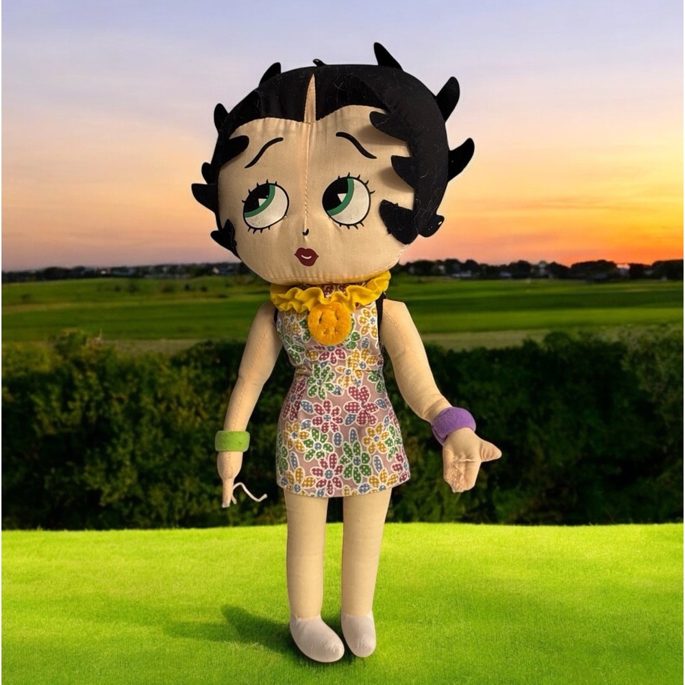 Betty Boop‎ Plush Doll 12" 2008 Collectible Toy Retro 70s Hippie Flower Power